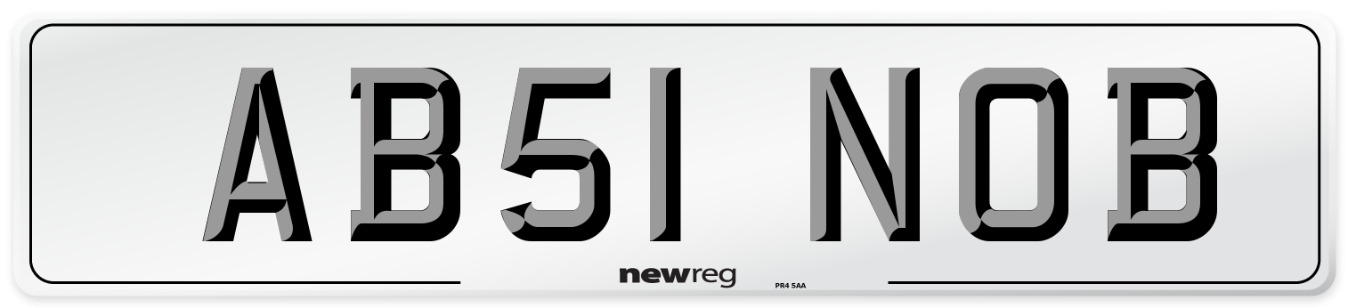 AB51 NOB Number Plate from New Reg